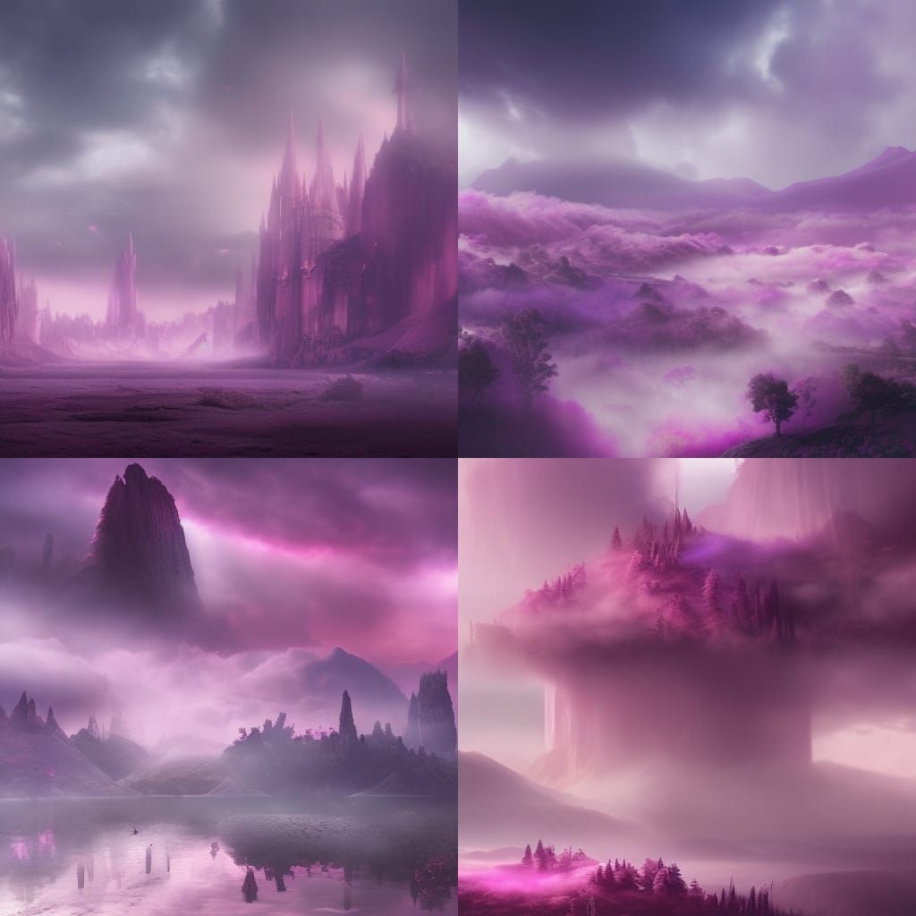 Pink and Purple Mist Digital Matte Painting