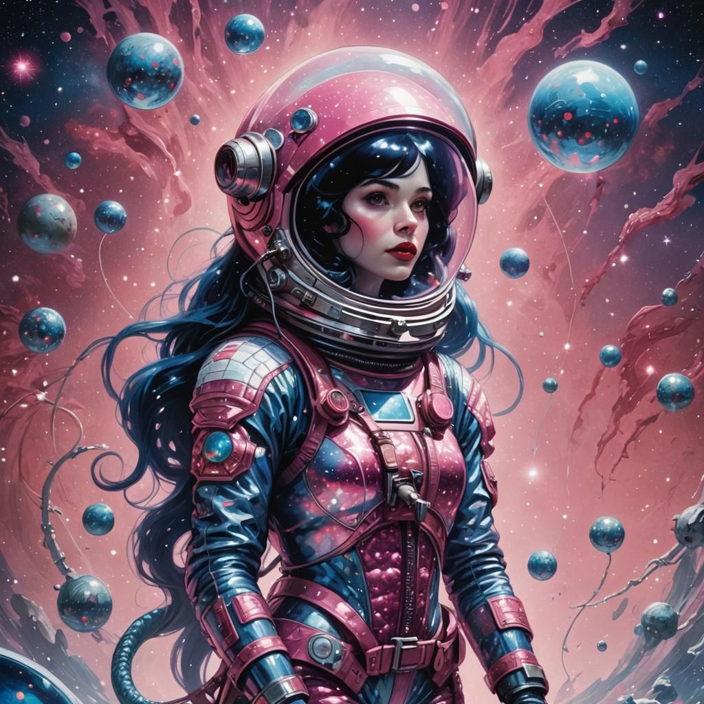 Snow White Space Mermaid in Sci-Fi Art