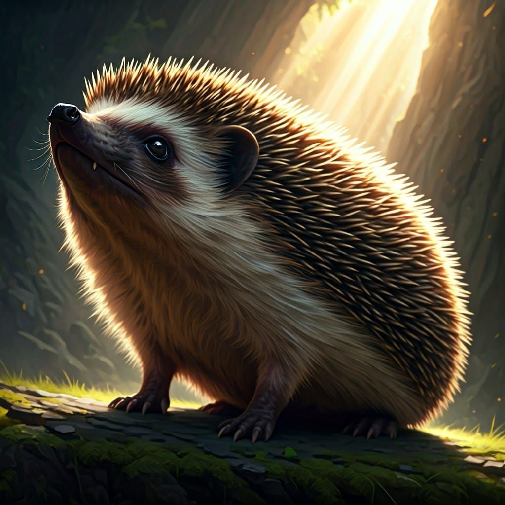 Epic Hedgehog in Radiant Sunbeams
