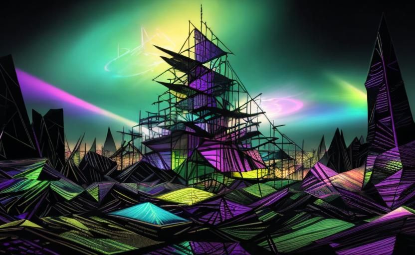 Holographic Surrealism in Fauvist Digital Art Style