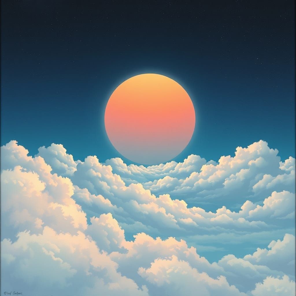 Ethereal Moonrise Landscape Painting