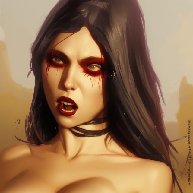 Sinister Vampire in Bikini, Greg Rutkowski Style
