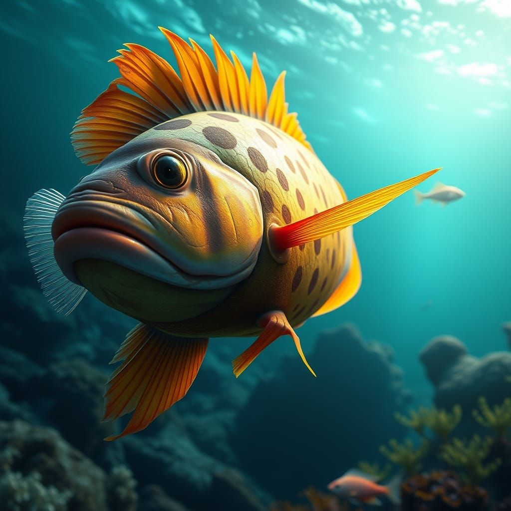 Tropical Fish in Deep Ocean: Fantasy Concept Art