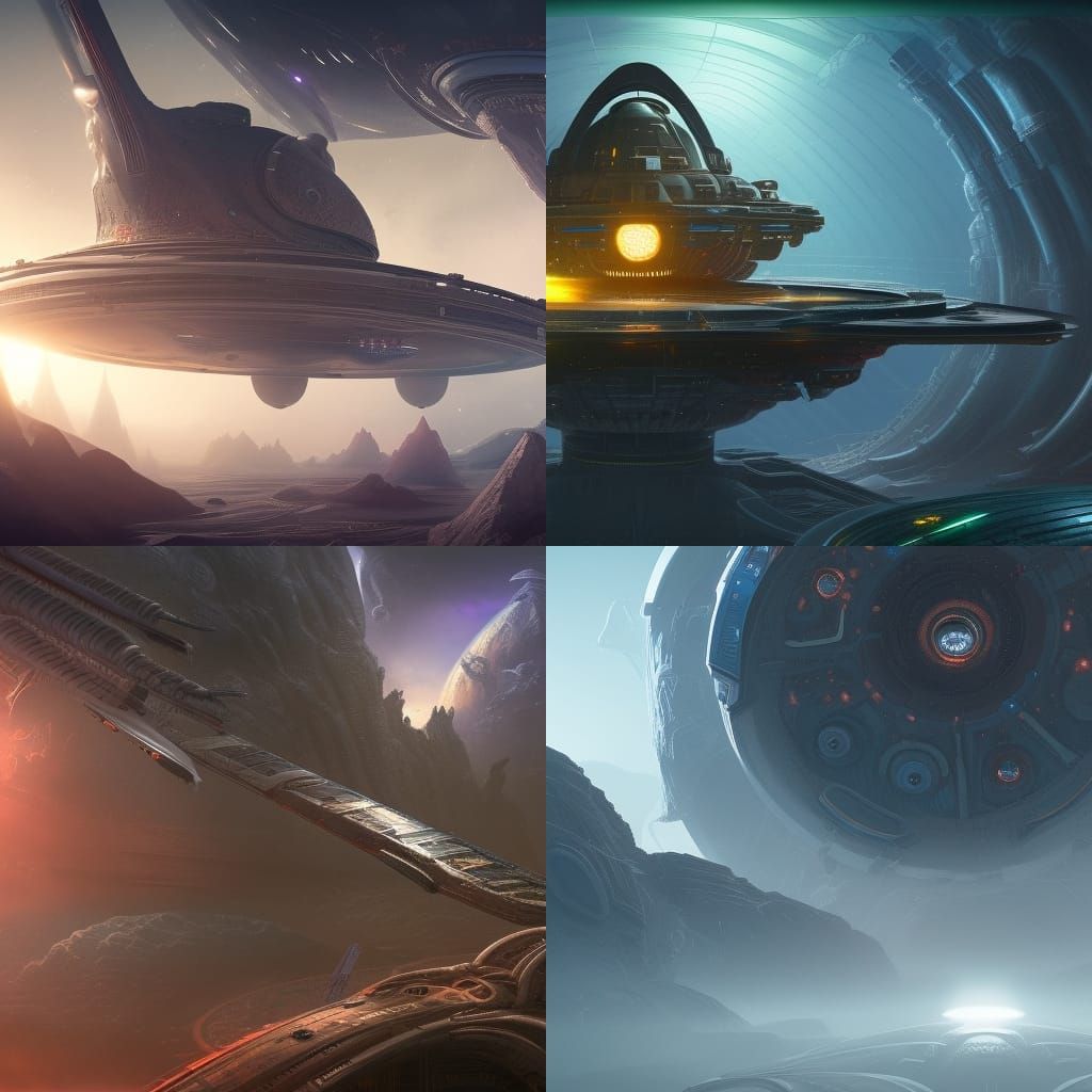 Detailed Alien Space Station Concept Art