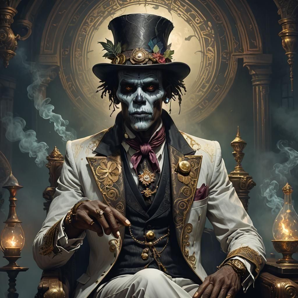 Baron Samedi Portrait in New Orleans Fog