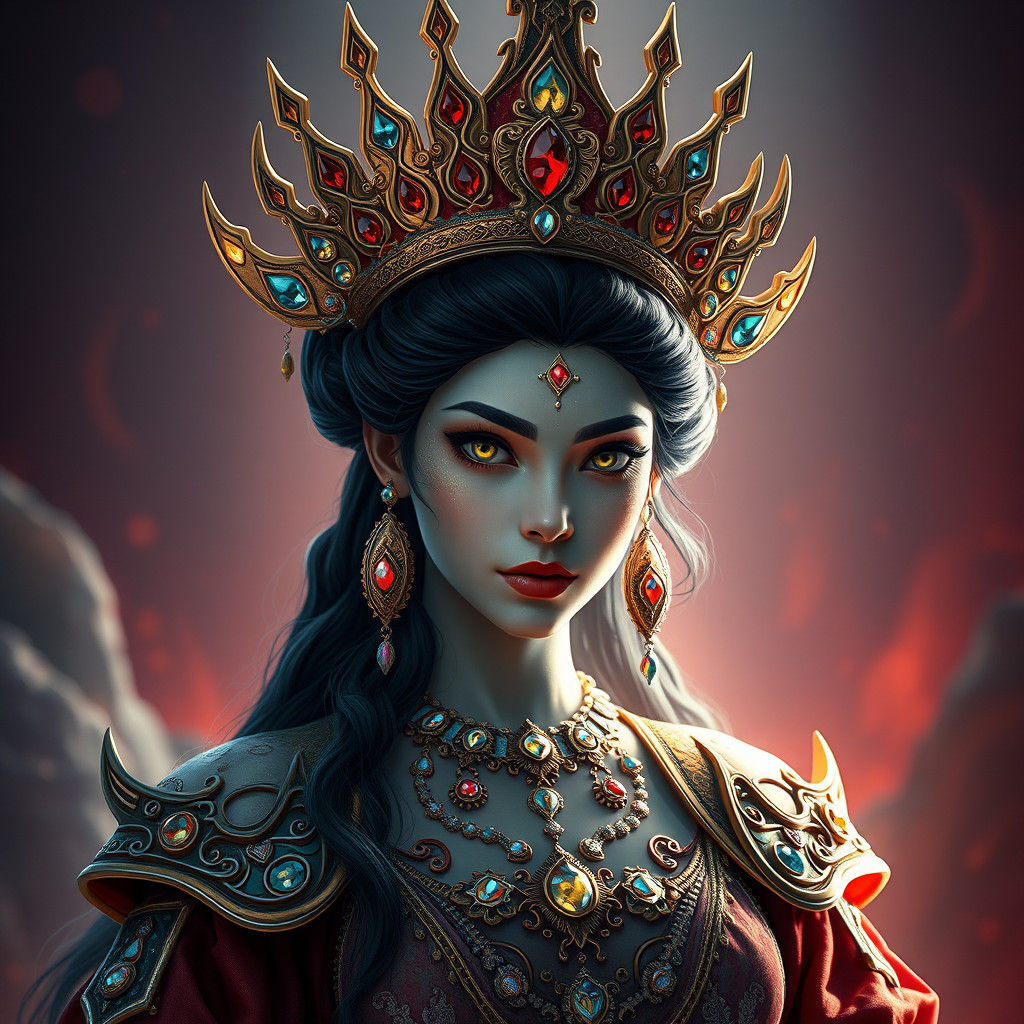 Ashi, Iranian Fortune Goddess in Digital Painting