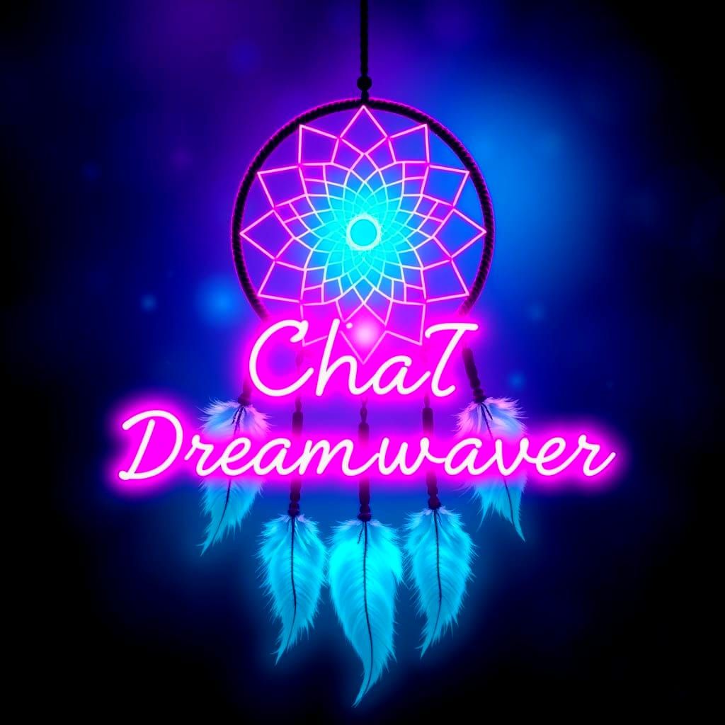 Neon Dreamcatcher in Vibrant Aqua Hues