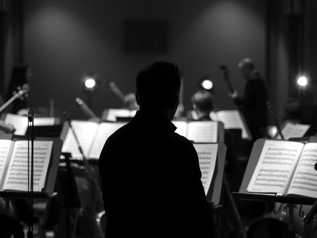 Orchestra Silhouettes in Dramatic Black and White