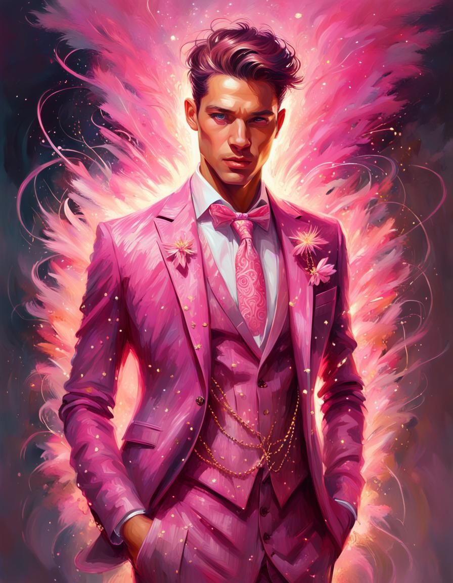 Handsome Man In Pink