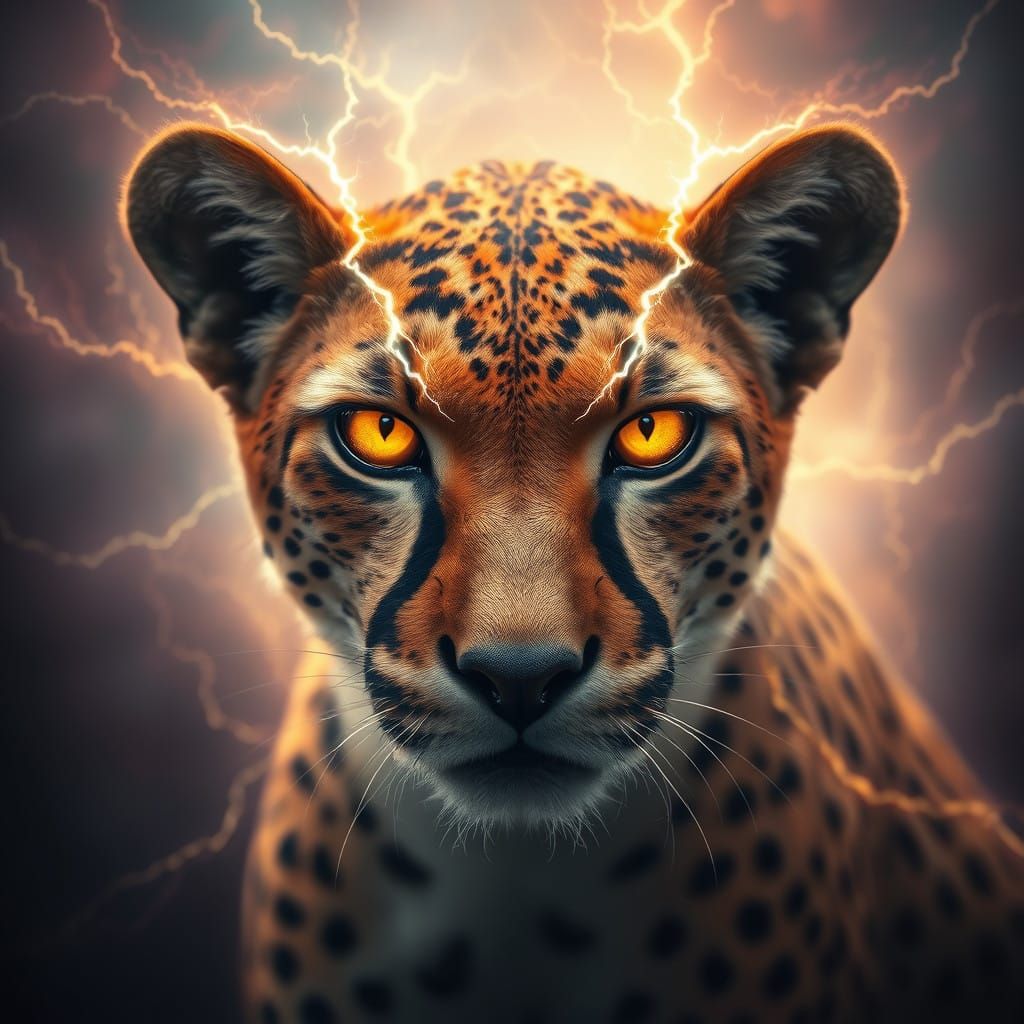Ethereal Cheetah in Electric Aura
