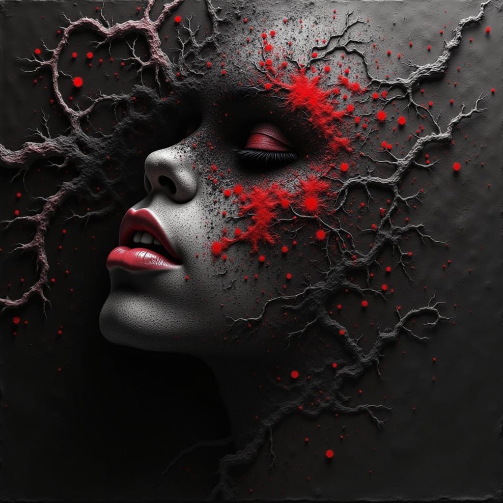 Ethereal Face of Beauty with Synaptic Turbulence