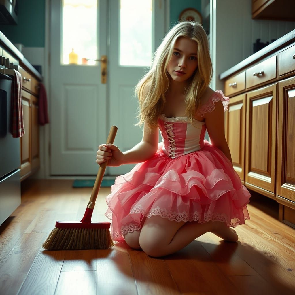 Dapper Young Man Embracing Femininity in 19th Century Frock