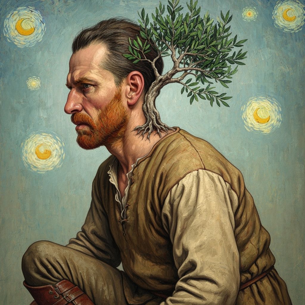 Olive Tree Man in Van Gogh Style