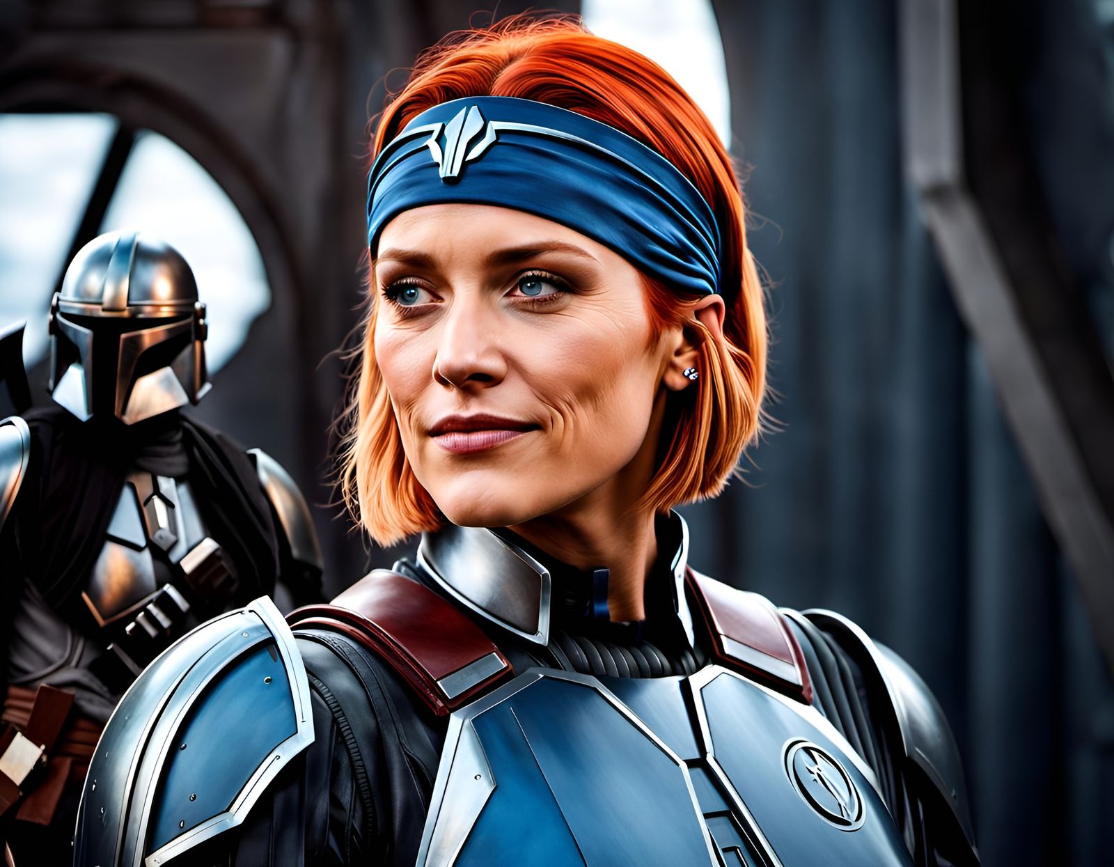 Bo-Katan Kryze in Mandalorian Armor: Digital Portrait