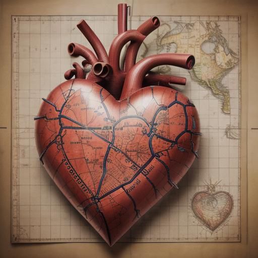 Anatomical Heart with a Map Texture