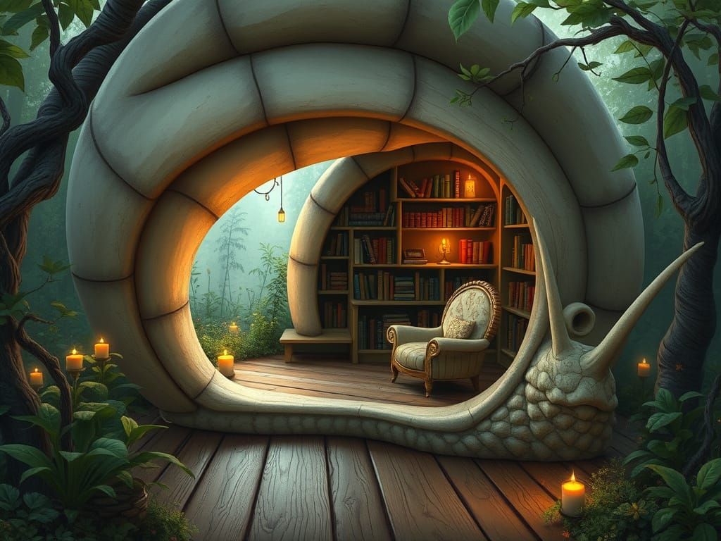 Cozy Snail Shell Reading Nook