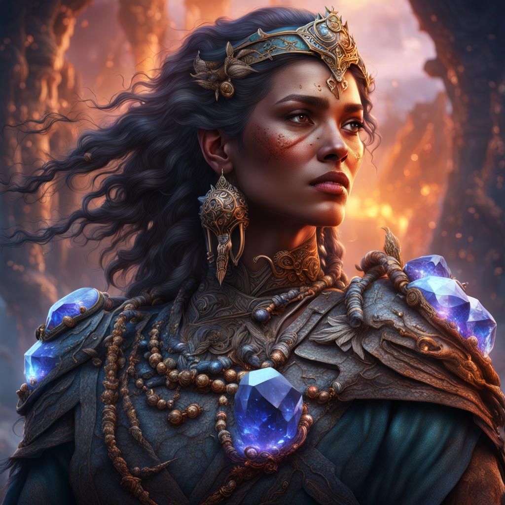 Wounded Warrior Woman with Crystal Healing