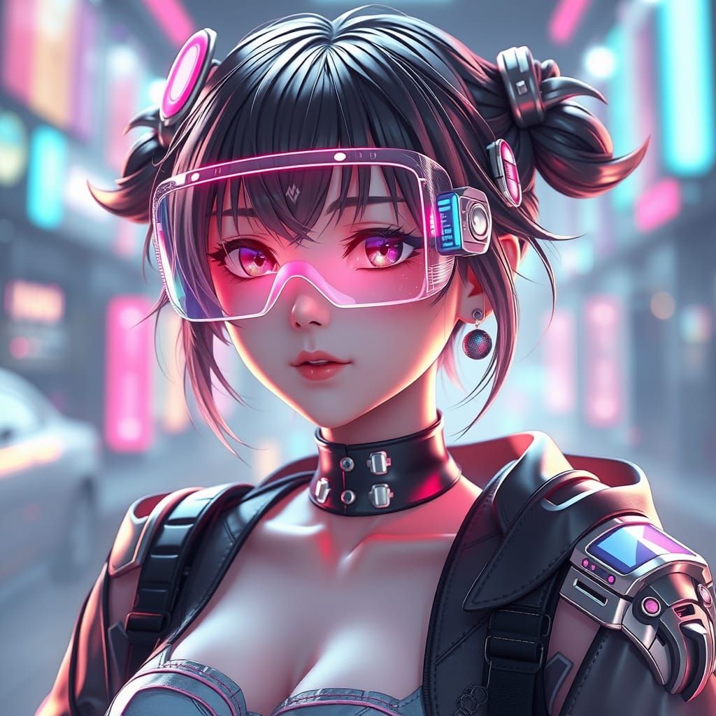 Holographic AI Character in 3D Anime Style