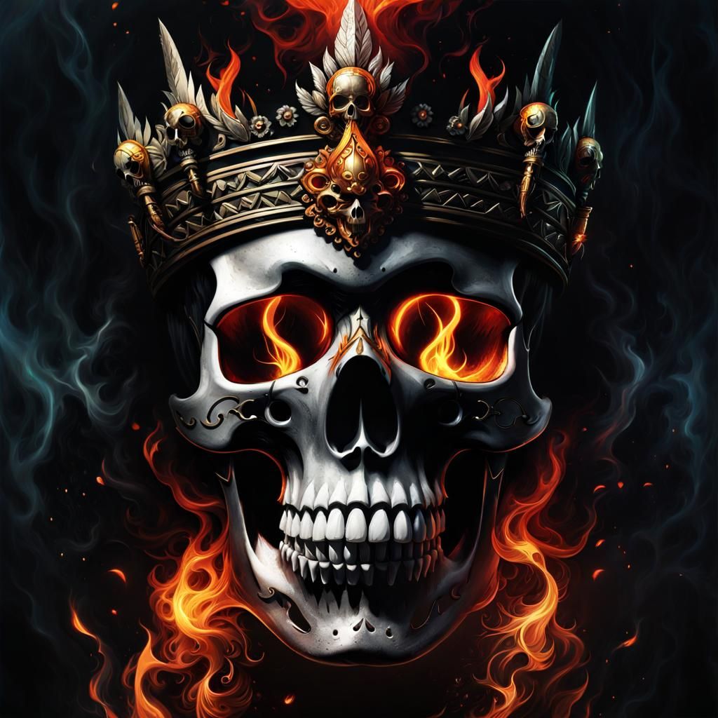 Flaming Skull Digital Art in Cinematic 4K