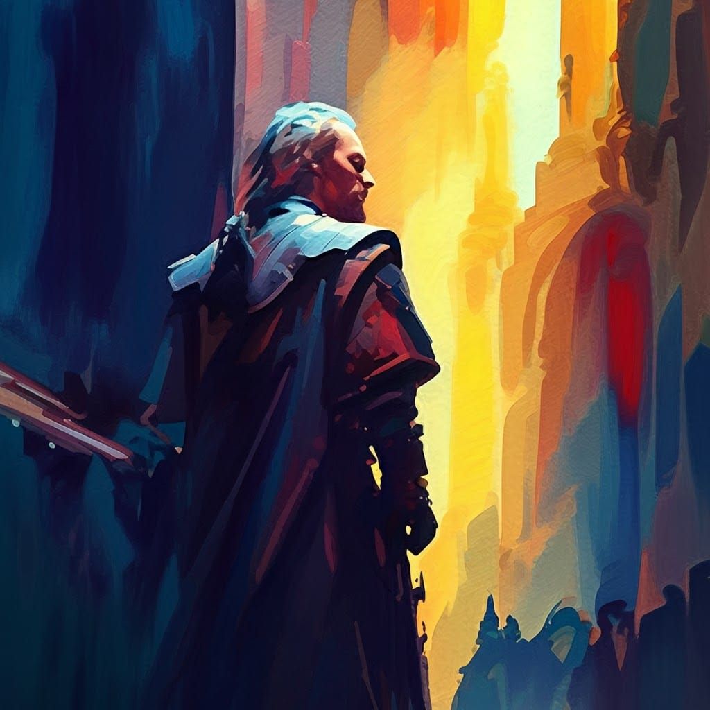 Defiance: Gouache Watercolor Impressionist Painting