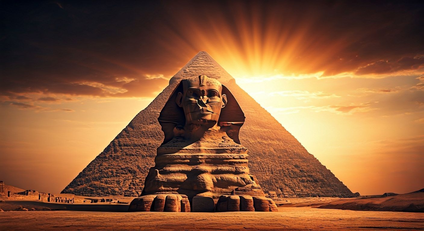 Hyperrealistic poster X: Photorealistic sunset over the Grea...