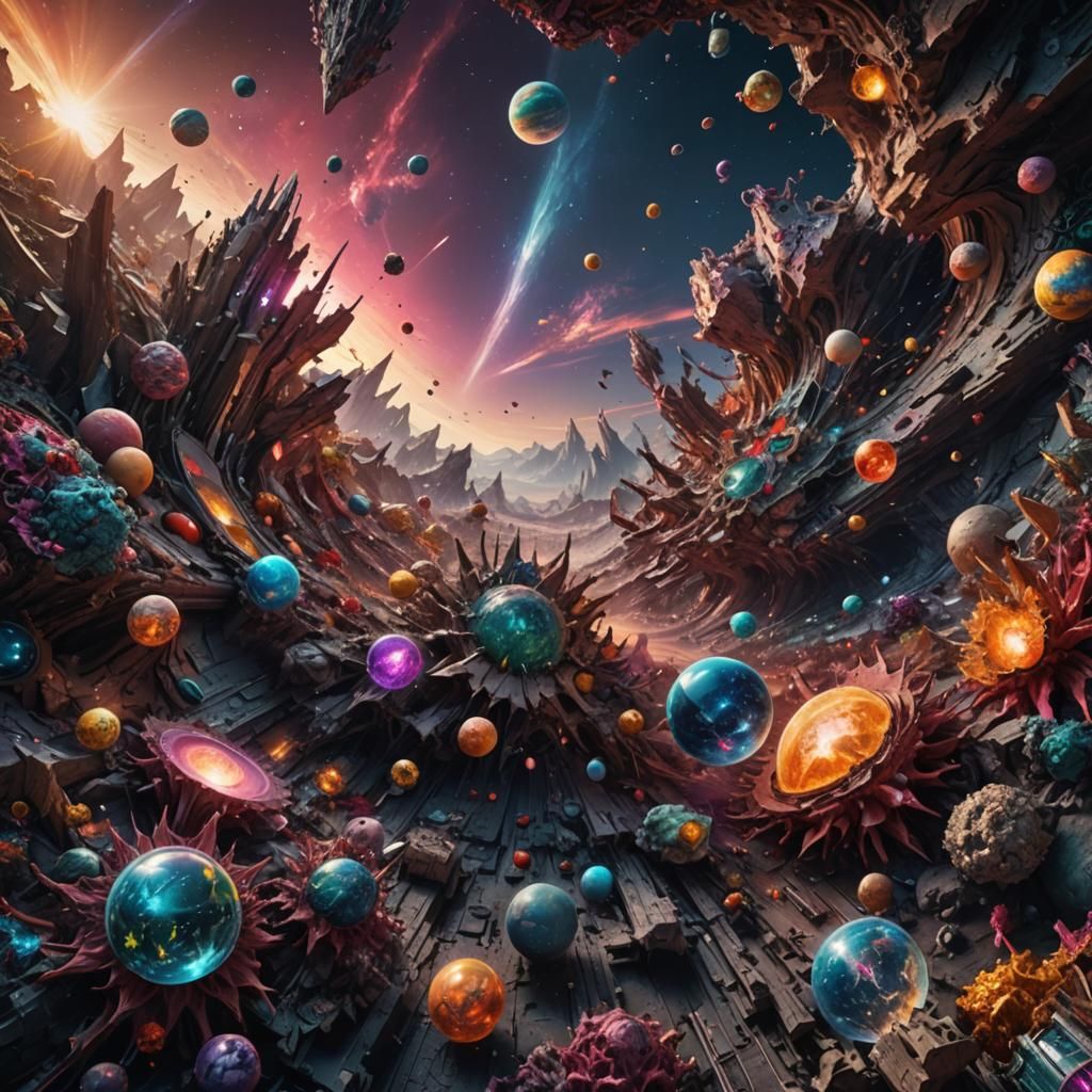 Hyperrealistic Colorful Dimension in Space