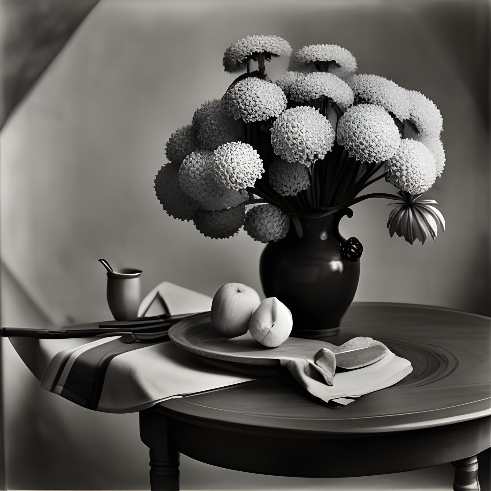 Photorealistic Bouquet on Wooden Table, Classic Photography