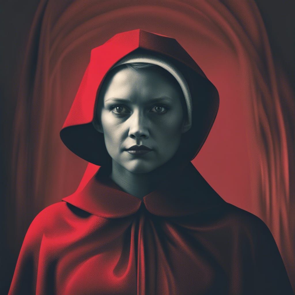 Offred: Sinister Duotone Portrait from Handmaid's Tale