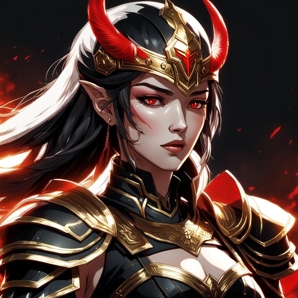 Manga-Inspired Warrior in Elegant Fantasy Armor