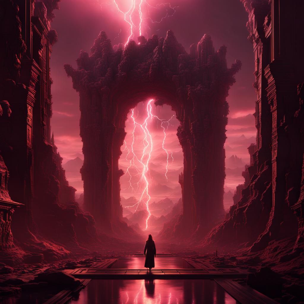 Epic Nether Portal Digital Matte Painting