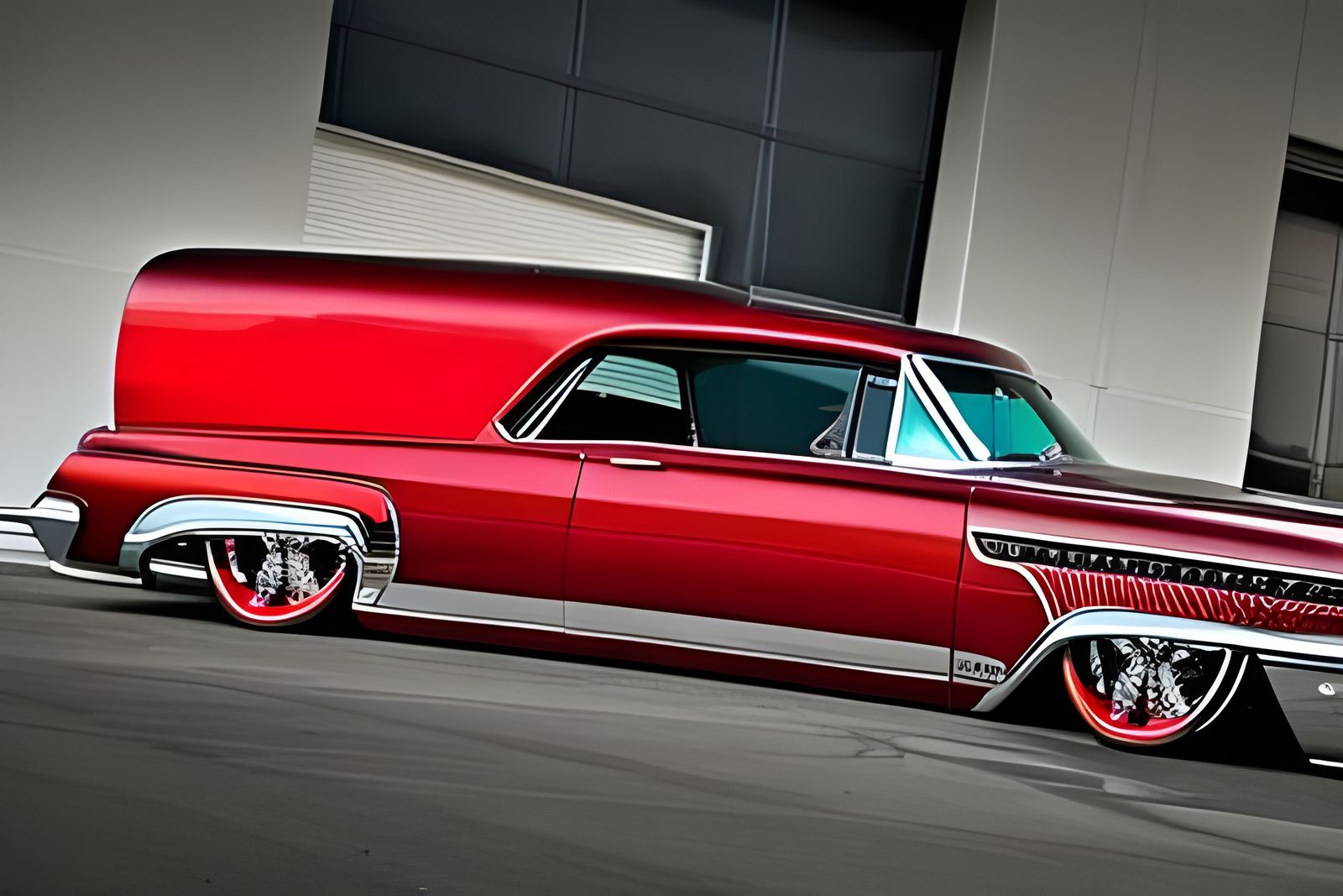 Custom Candy Red Lowrider Lincoln Continental