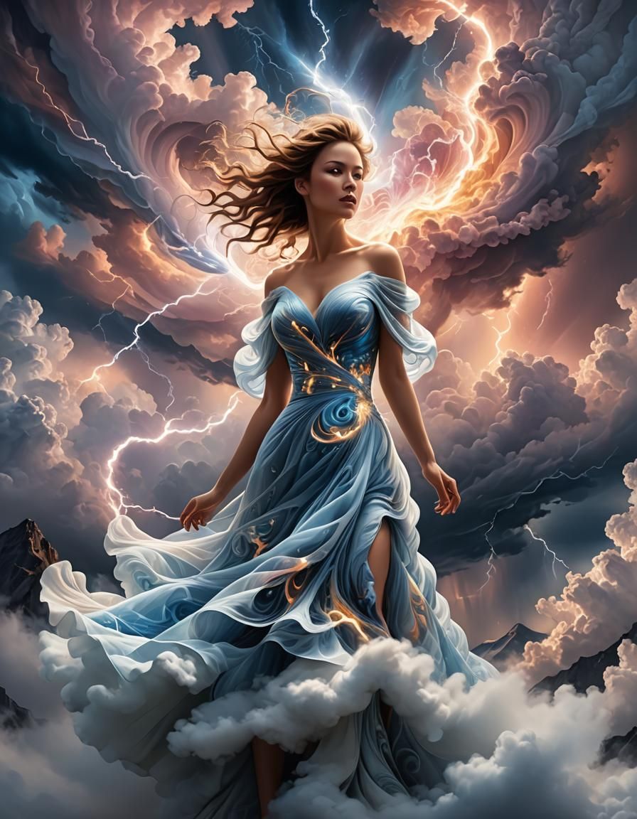 Storm Goddess in Imaginative Realism Painting