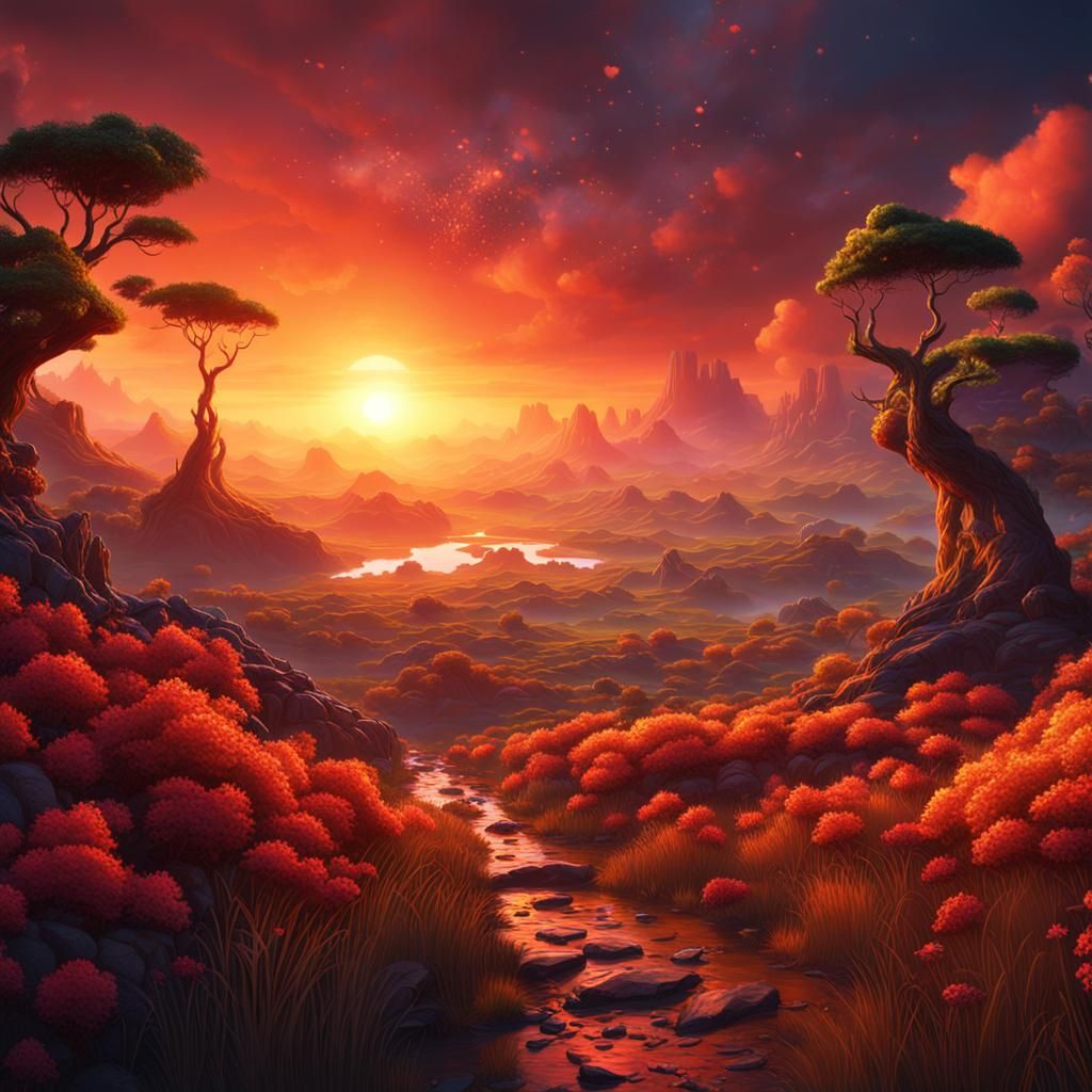 Breathtaking Sunsets and Sunrises: Fantasy Concept Art