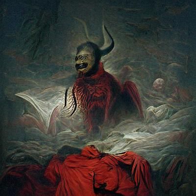 Satanic Horror Art in Doré Style