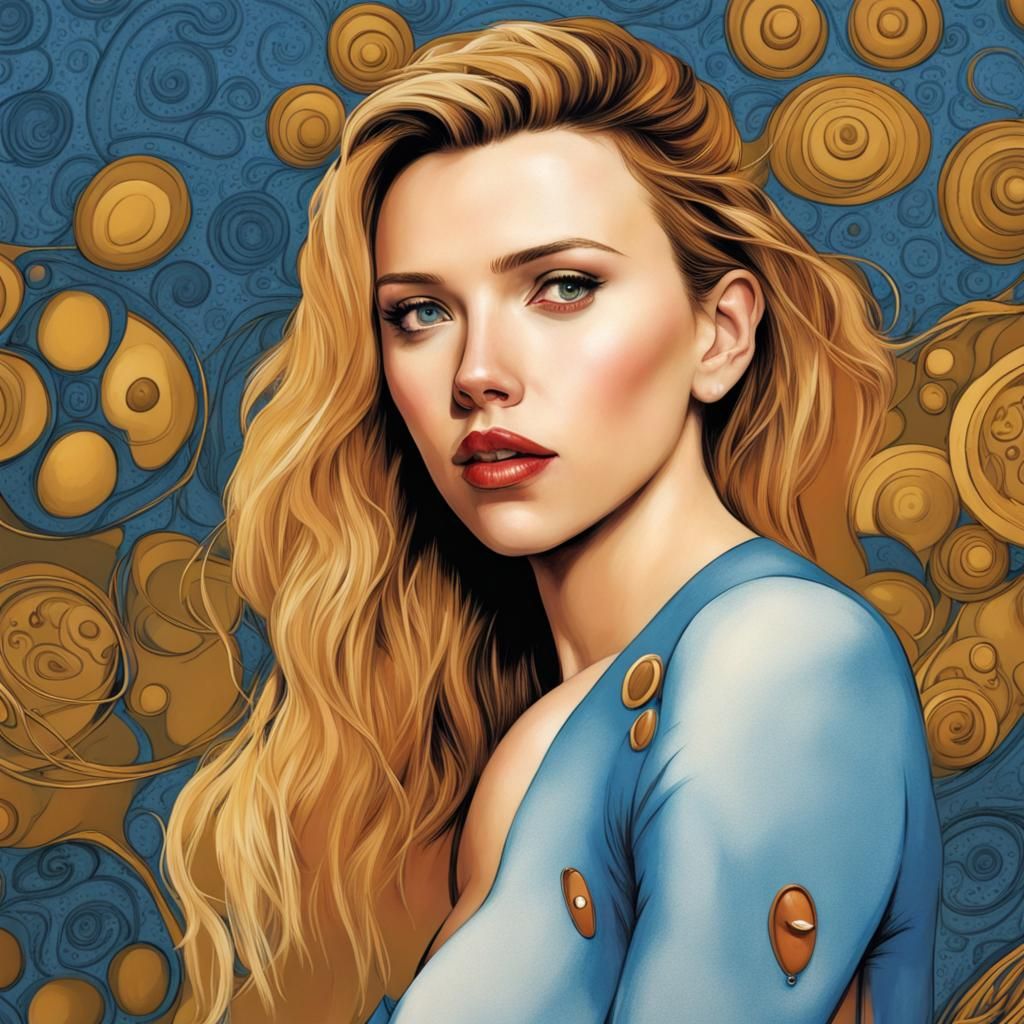 Scarlett Johansson Portrait in a Tight Dress