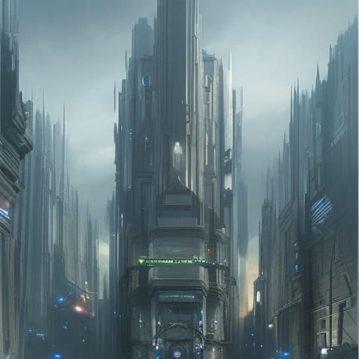 Futuristic City Merges with Ancient Architecture