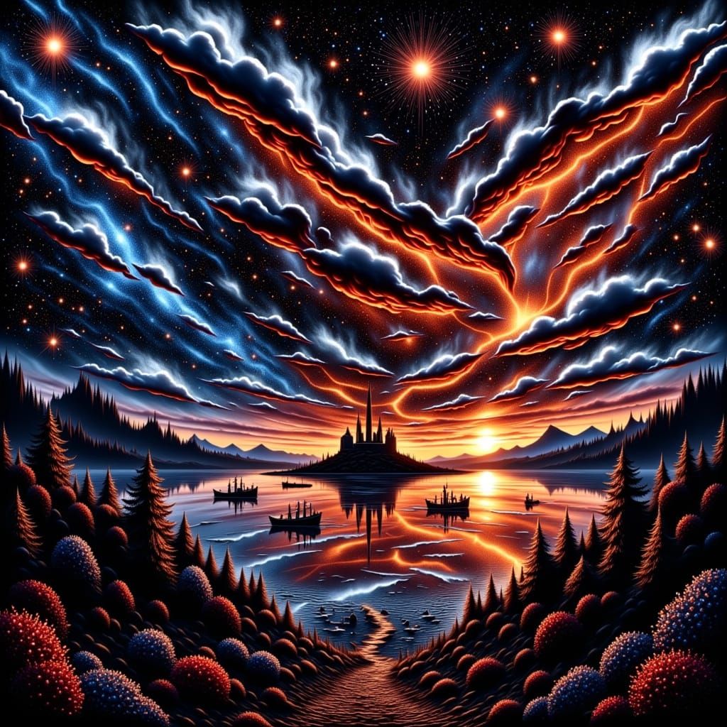 America's Turpitude in Blacklit Detailed Style