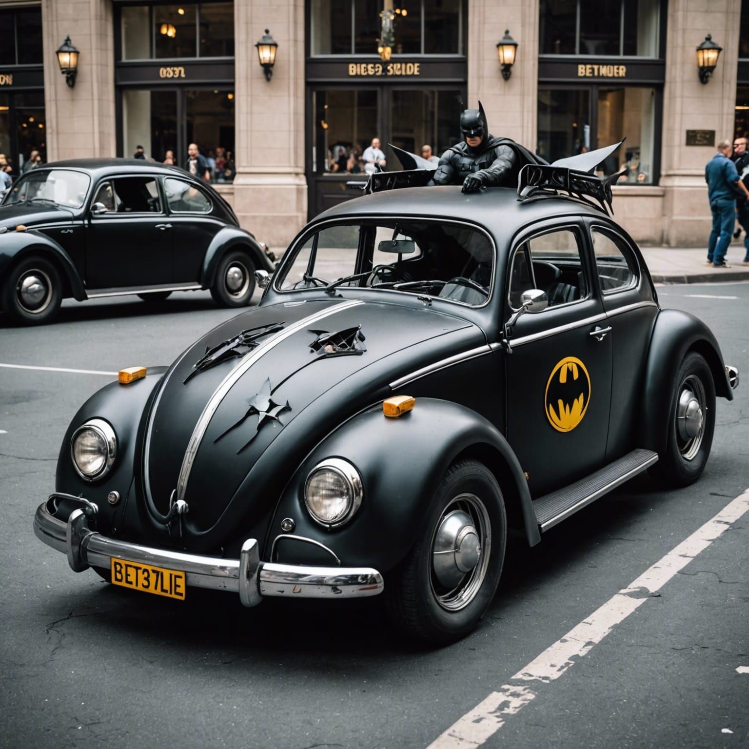 Batman Drives a VW Beetle, Broken Batmobile