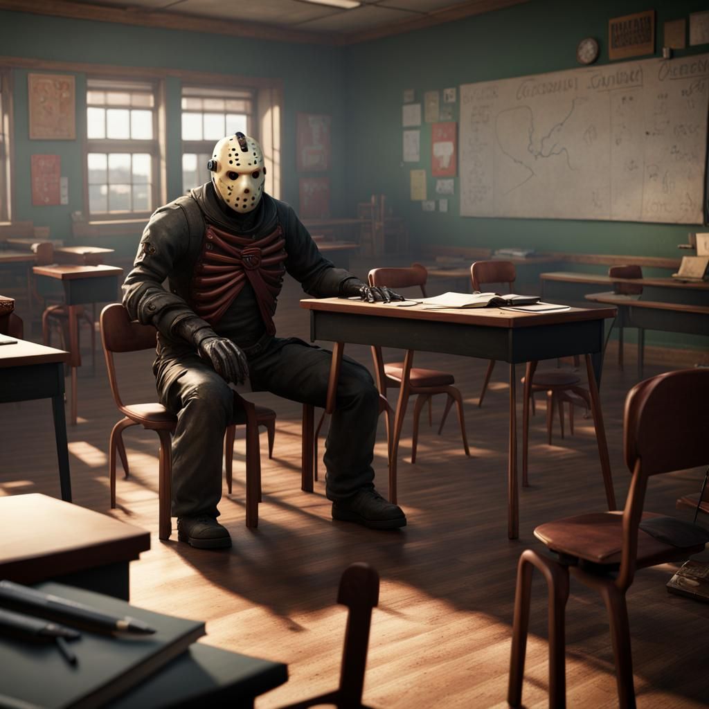 Jason Voorhees as Student in Classroom