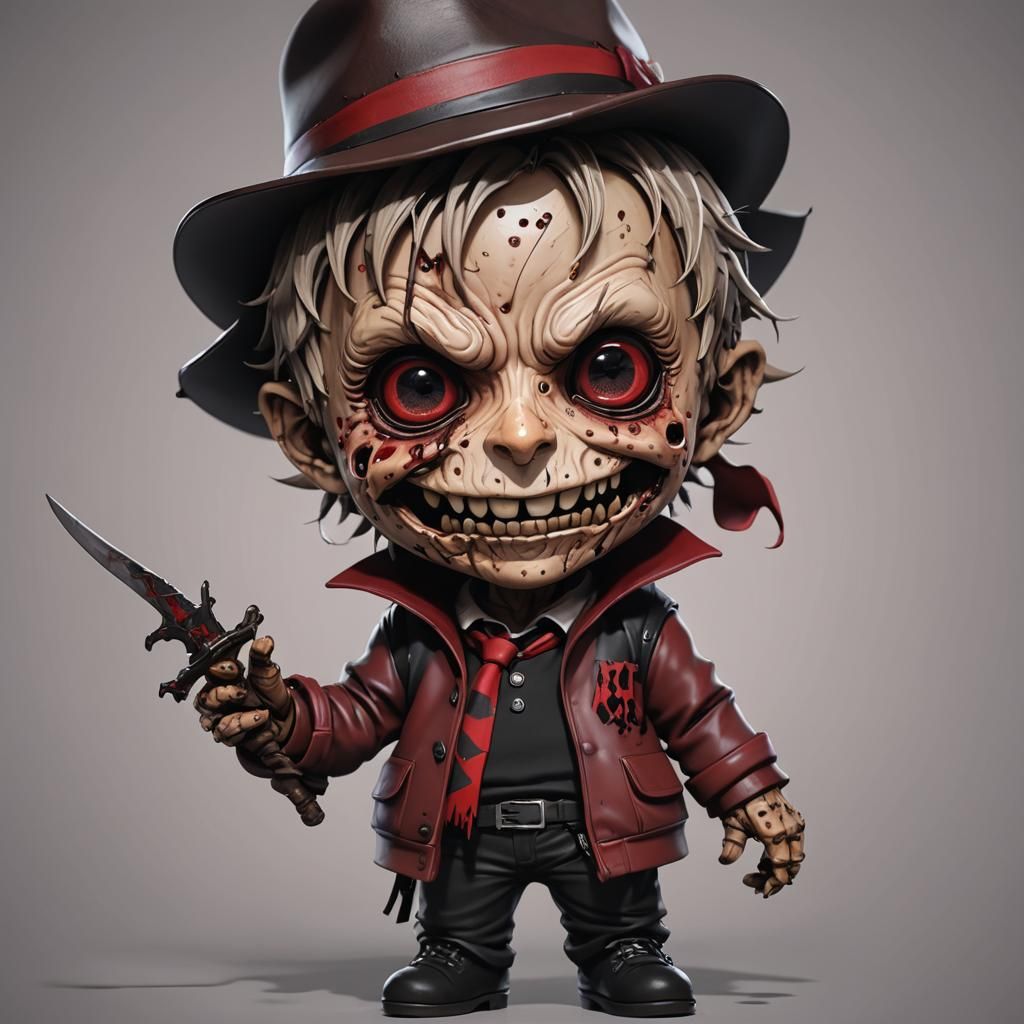 Freddy Krueger Chibi: 3D Anime Art
