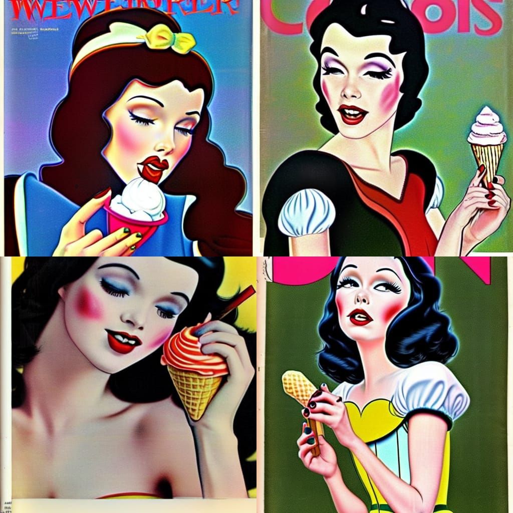 Snow White and Ice Cream: 1970s Airbrush Cover