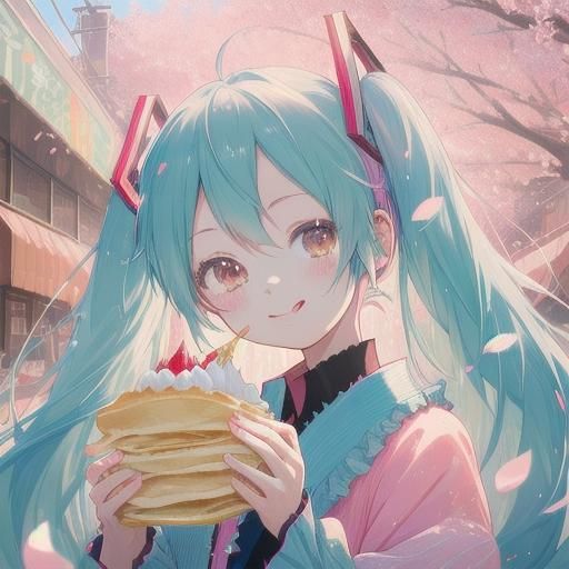 Hatsune Miku with Strawberry Crepe: Anime Key Visual