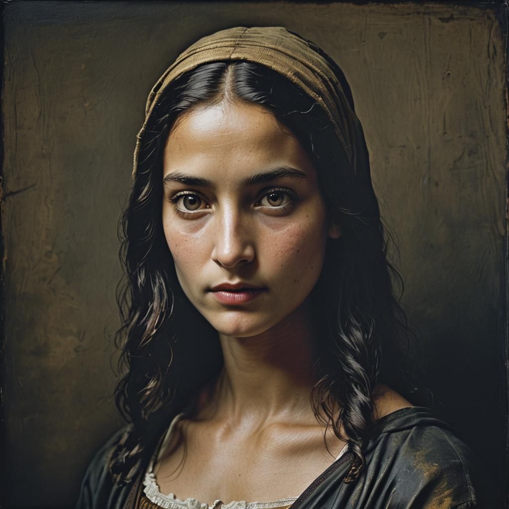 Mona Lisa Photographic Portrait in Photojournalistic Style