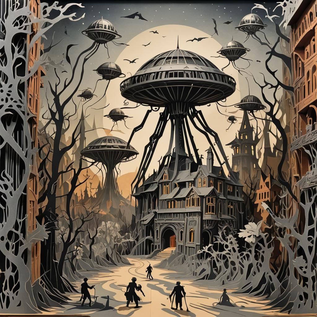 War of The Worlds: German Expressionist Pop-Up Book