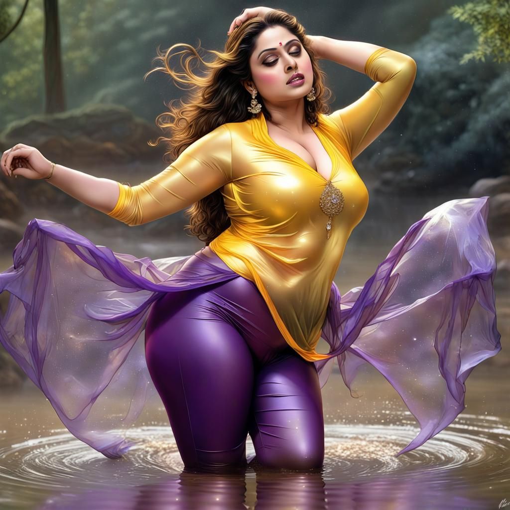Hyperrealistic Image of Plus-Size Indian Actress