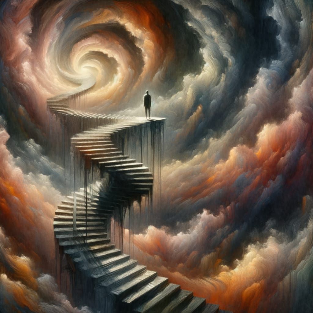 Vertigo: Surreal Staircase to Abyssal Darkness