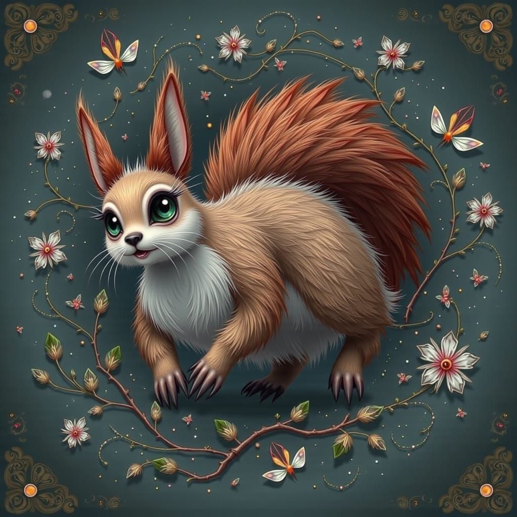 Whimsical Forest Creature in Watercolor Style