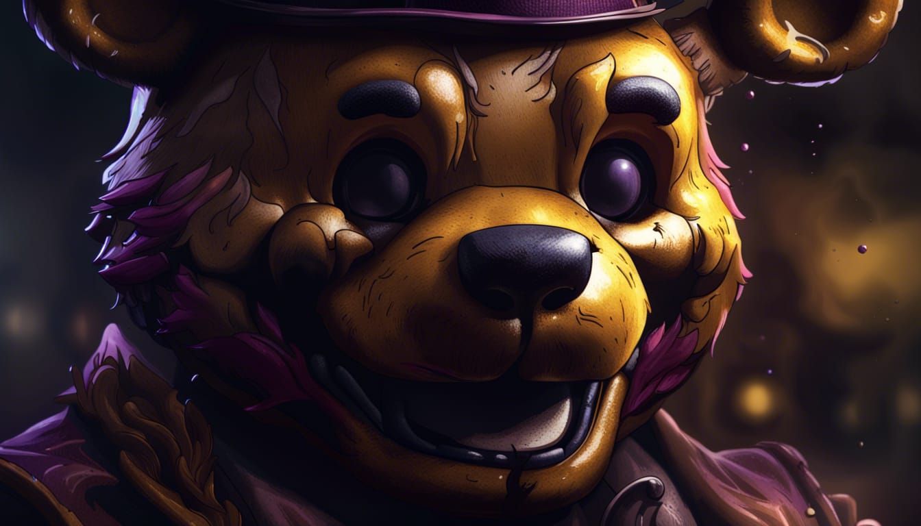 Detailed Portrait of Fredbear Fazbear in 8k