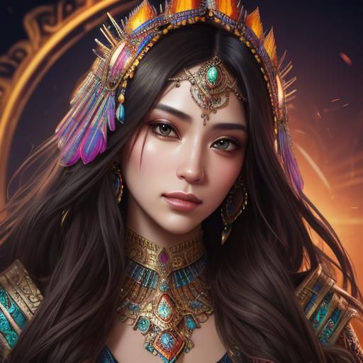 Woman Portrait with Jewelry in Hyperrealistic Style