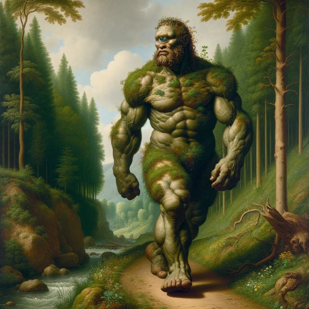 Baroque Cyclops in Forest Landscape
